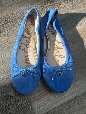Sam Edelman Cobalt Ballet Flats with Bow Accent